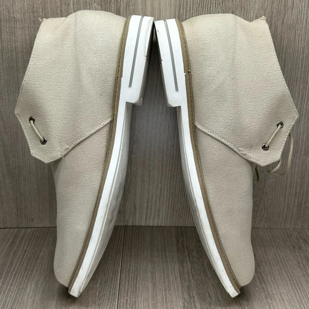 J.D. Fisk Boots Mens Size 10 Henri Desert Lace-Up Ankle Canvas Beige